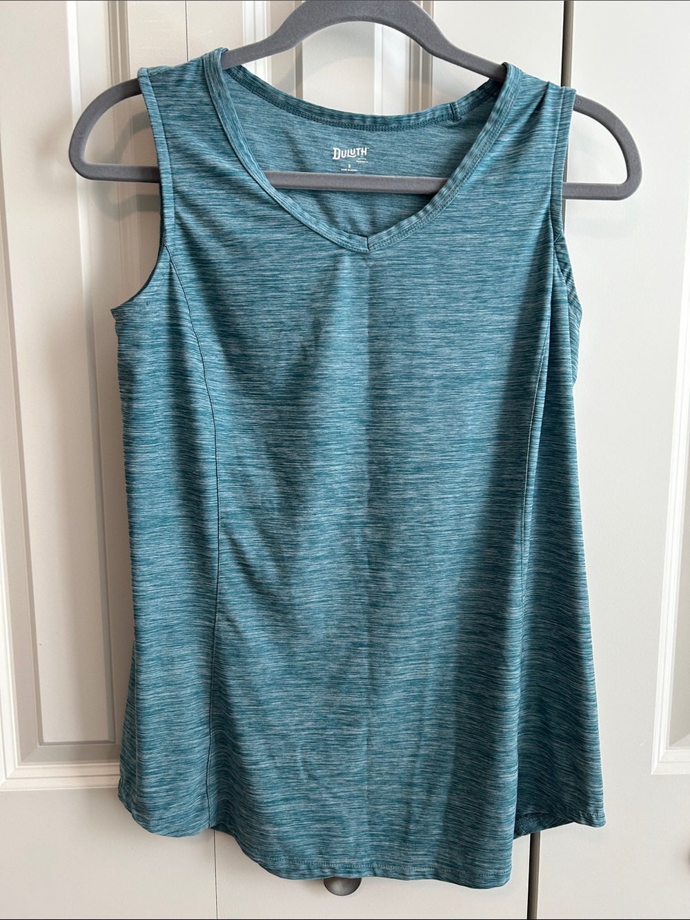 Duluth Trading Co Teal Heather V-Neck Sleeveless Tank